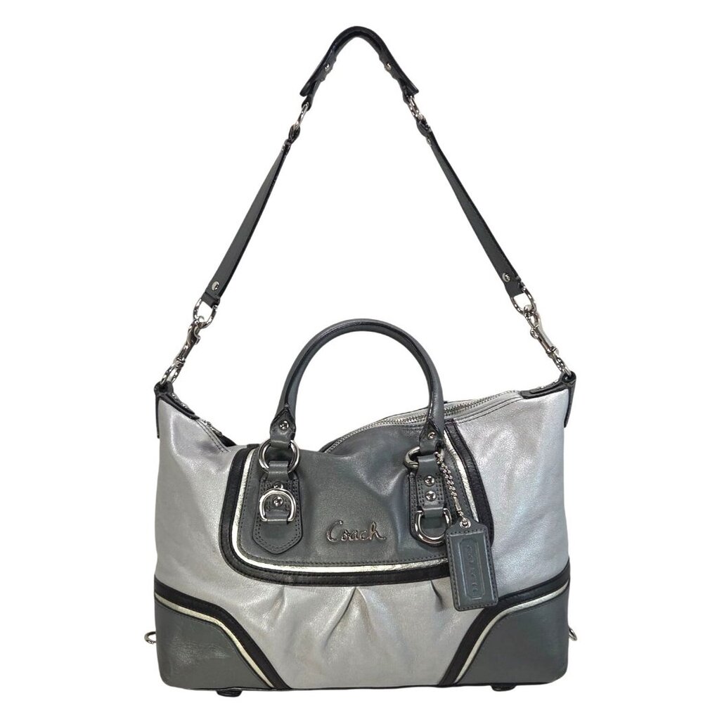 Coach 2012 Ashley Spectator 2-Way Gray Leather Satchel Bag Purse F17455 - Picture 2 of 16